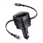 Auto nabíjačka Baseus Enjoyment Max 90W s USB-C, Lightning a USB-A konektormi