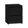 Nočný stolík top e shop M2 CZERŃ, 2 zásuvky, čierny, 300×300×400 mm