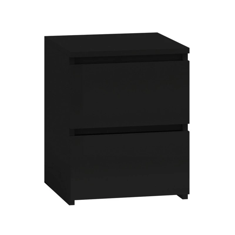 Nočný stolík top e shop M2 CZERŃ, 2 zásuvky, čierny, 300×300×400 mm
