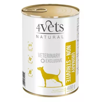 Mokré krmivo pre psov 4vets Natural Urinary No Struvit 400 g – veterinárna diéta pre zdravie močových ciest, morčacie