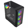 PC skriňa SAVIO Noctis Flow RGB — Cube, ATX/Mini-ITX, 3x 120 mm predné ventilátory, bočné okno z tvrdeného skla, max. GPU 35 cm