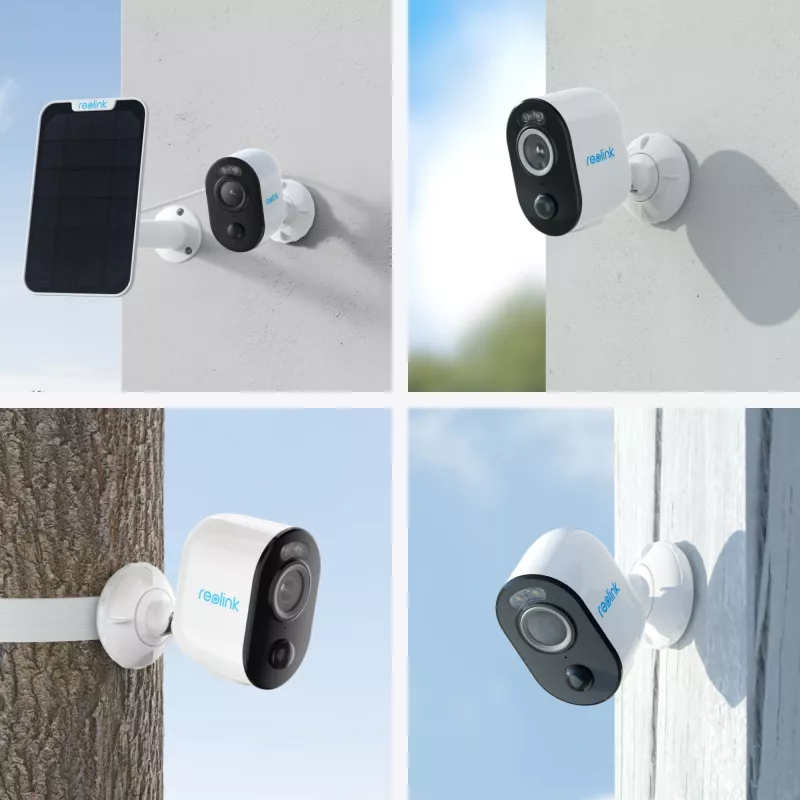 Reolink Argus B330 (BWC2K02SP) bezpečnostná IP kamera Wi-Fi na batériu so solárnym panelom, 5 MP 2880x1616, IP65, farebné nočné videnie, do interiéru aj exteriéru, biela