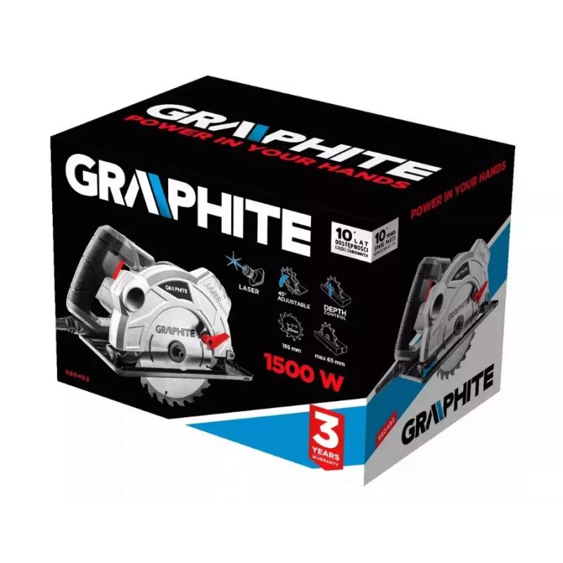 Kotúčová píla 1500 W Graphite list píly 185 mm
