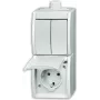 BUSCH JAEGER 2601/5/20EW-54-503 - CEE 7/3 - 2P+E - biela - IP44 - 250 V - 16 A