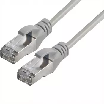 Patch kábel RJ45, CAT6A 500 MHz, 1,0 m, sivý, S-STP(S/FTP), TPE/LSZH(Ultraflex), AWG26, s Cat.7 káblom, Synergy 21 (S217603)