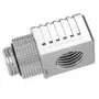 Barrow 90° adaptér G1/4 samica na G1/4 samica, model FBFTWT90-V2 S, strieborný, otočná prípojka pre kvapalinové chladenie