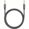 Plus audio prepojovací kábel AUX 3,5 mm stereo (čierna/strieborná, 2 metre)