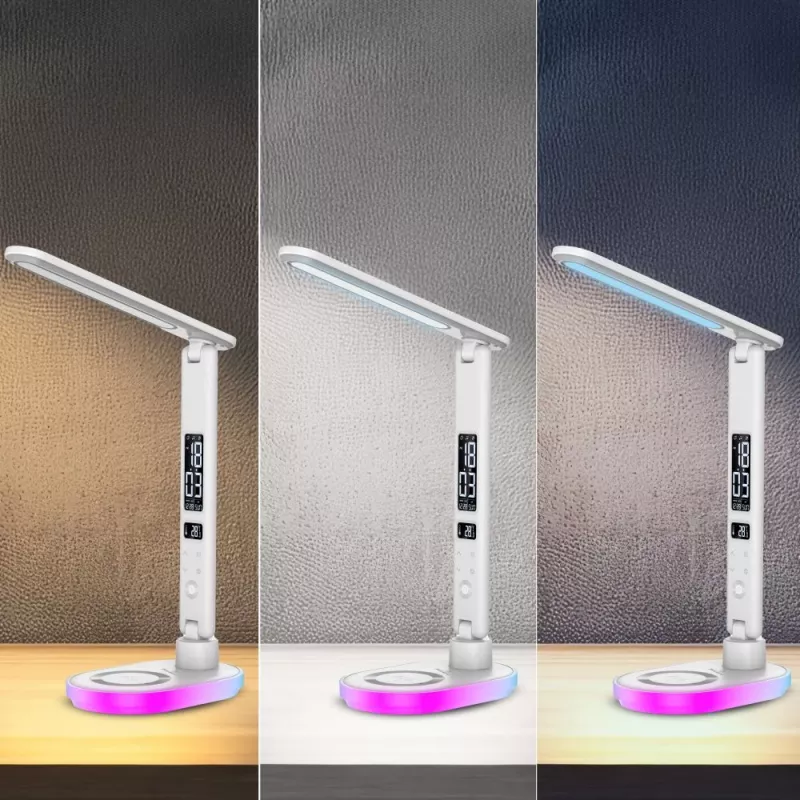 Stolná lampa Hawk HW-LAMP03 biela RGB — nastaviteľná LED stolná lampa s RGB osvetlením