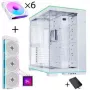 Lian Li O11 Dynamic EVO RGB PC skriňa bundle + HydroShift II LCD-S 360TL AiO + 6x UNI FAN SL-INF 120 Reverse Blade ventilátor - biela
