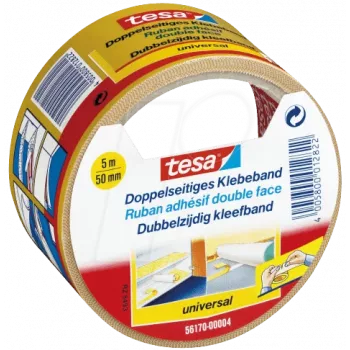 Obojstranná lepiaca páska Tesa 56170, 5 m x 50 mm, trvalo priľnavá, vystužená tkanivom