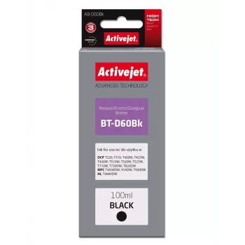 Activejet AB-D60Bk atramentová kazeta (náhrada za Brother BT-D60Bk; Supreme; 100 ml; čierna)