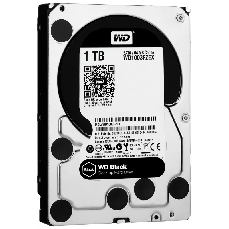 HDD | WESTERN DIGITAL | čierna | 1TB | SATA 3.0 | 64 MB | 7200 rpm | 3,5 | WD1003FZEX