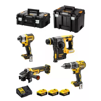 Sada náradia DeWalt DCK422P3T-QW akumulátorová kombinovaná sada 18V 5Ah (3 akumulátory), vŕtačka-skrutkovač DCD796, vŕtacie kladivo, 4 cm drevo, 1,3 cm oceľ