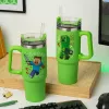 Paladone Minecraft Green 900ml izolovaný pohár so slamkou