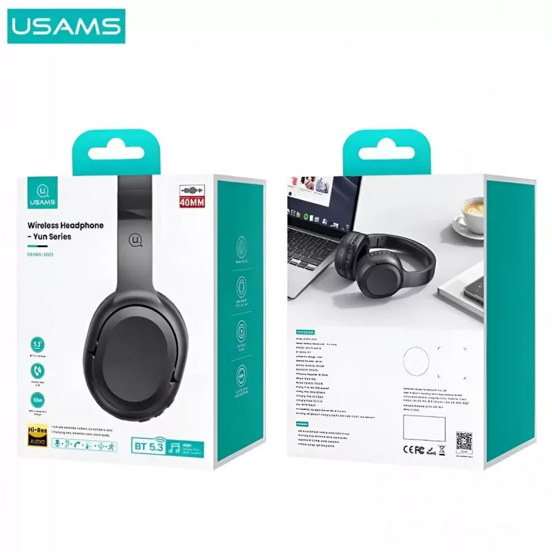 Bluetooth slúchadlá Usams Yun Series čierna TDLYEJYX01