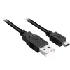 USB 2.0 kábel, USB-A konektor samec > Mini-USB konektor samec (čierny, 1,0 metra, dvojité tienenie)