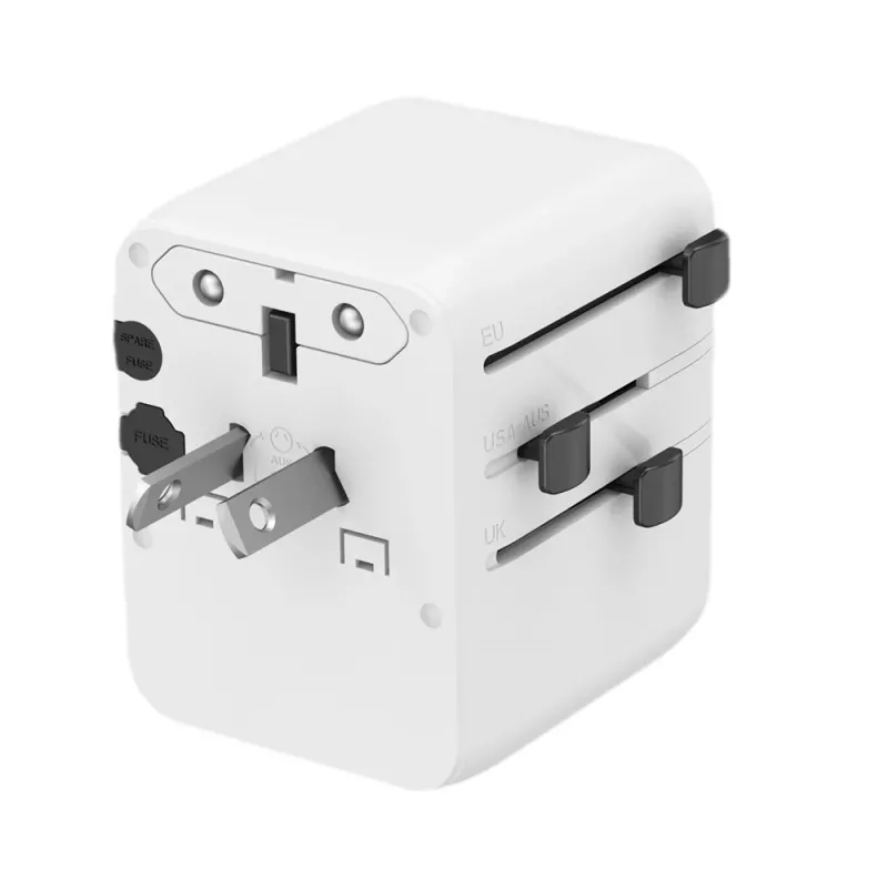 Cestovný napájací zdroj GEMBIRD TPA-1A2C20-01-W — 20 W, USB-A (18 W) + 2× USB-C (20 W), zástrčka typ E, biela