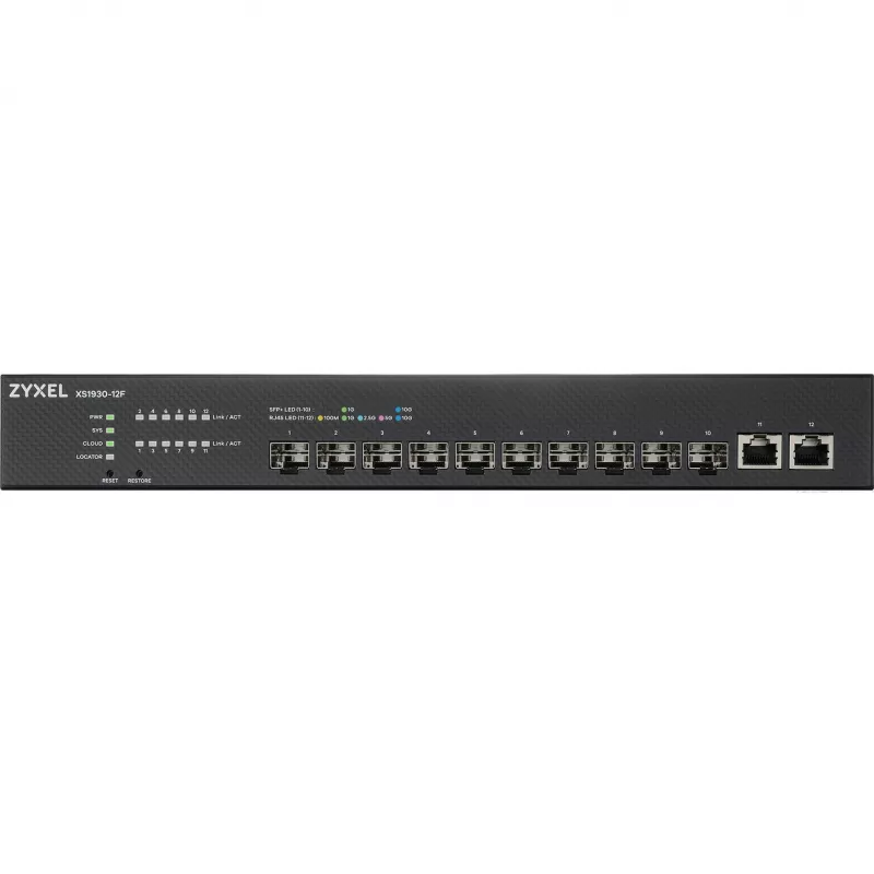 Zyxel XS1930-12F-ZZ0101F sieťový switch Managed L2/L3 čierny