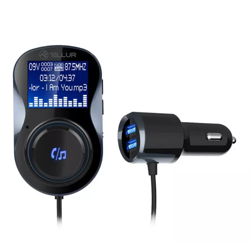 Tellur FMT-B4 Bluetooth FM vysielač, microSD, čierny