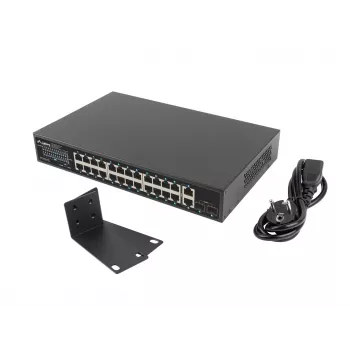 Neřízený switch LANBERG RSGE-24P-2GE-2S-360 s 24 RJ-45 Ethernet portmi