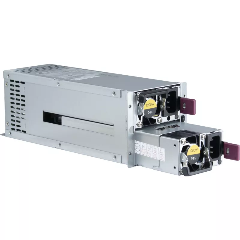 Napájací zdroj INTER-TECH R2A-DV1200-N 1200 W 2U, 80 PLUS Platinum, 100–240 V, 50–60 Hz, sivý