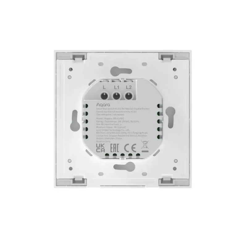Aqara Smart Wall Switch H1 (No Neutral, Double Rocker) biela (HomeKit)