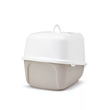 Zakryté mačacie WC Savic Nestor Jumbo, plast, 66,5×48,5×46,5 cm, kávová/biela