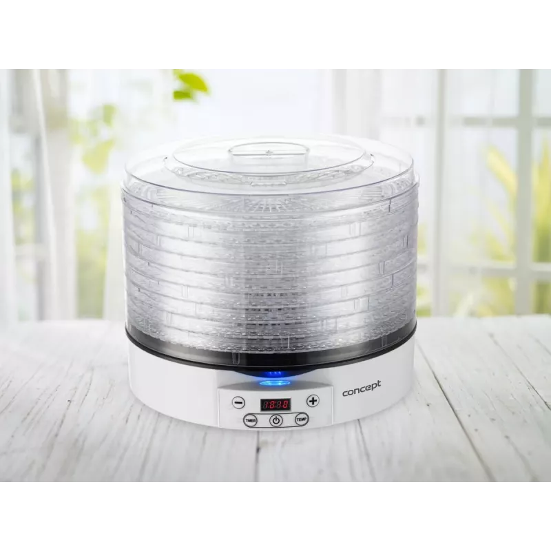 Sušička potravín Concept Solution SO2020, 500 W, LED displej, strieborná, 220–240 V, priemer otvoru 3,3 cm