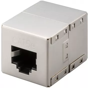 Wentronic Goobay CAT 5e RJ45 konektor samec/spojka – pre siete do 100 MHz, tienený (15027)