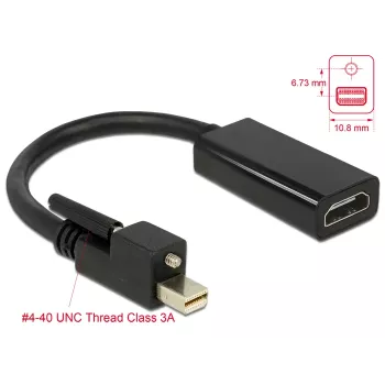 Video kábel adaptér DeLOCK 62640 Mini DisplayPort na HDMI 0,25 m čierny