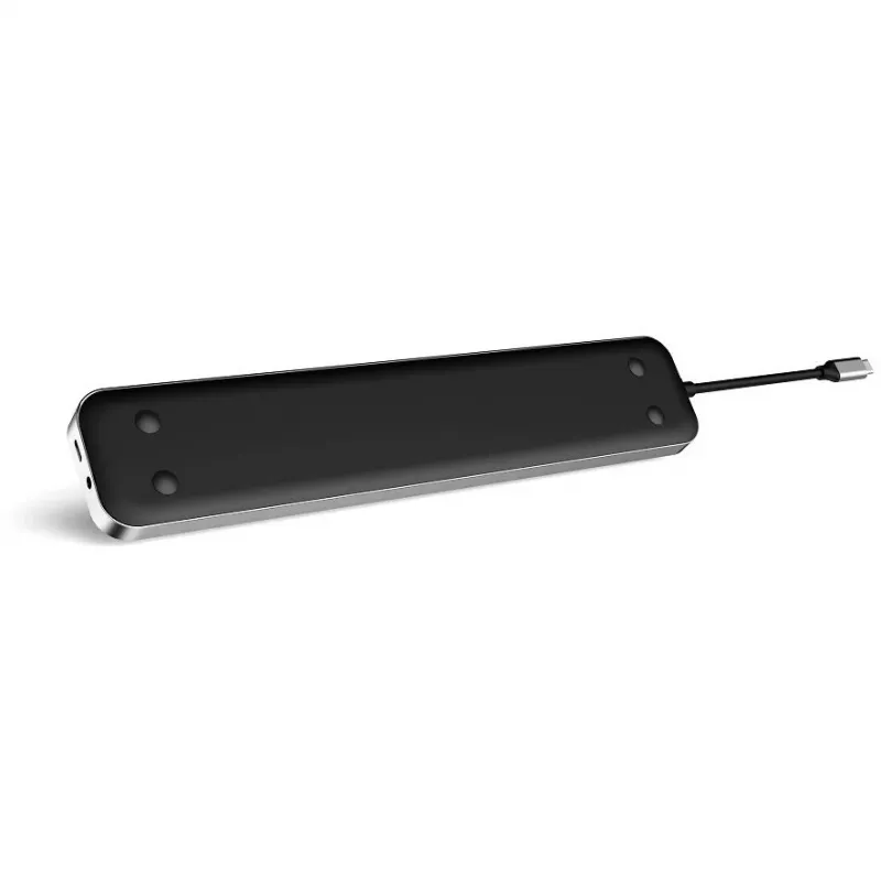 ALLNET PSUC2501 USB-C (USB 3.2 Gen 1) dokovací hub 9v1, HDMI, DisplayPort, RJ-45, USB-A, USB-C, 3,5 mm, SD/microSD, 100 W, 3840 x 2160, sivý