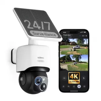 Safemo ST1 SolarCam 4K UHD video, 8x zoom, 132° výhľad, nočné videnie, Wi-Fi 2,4 GHz, 3W solár, biela