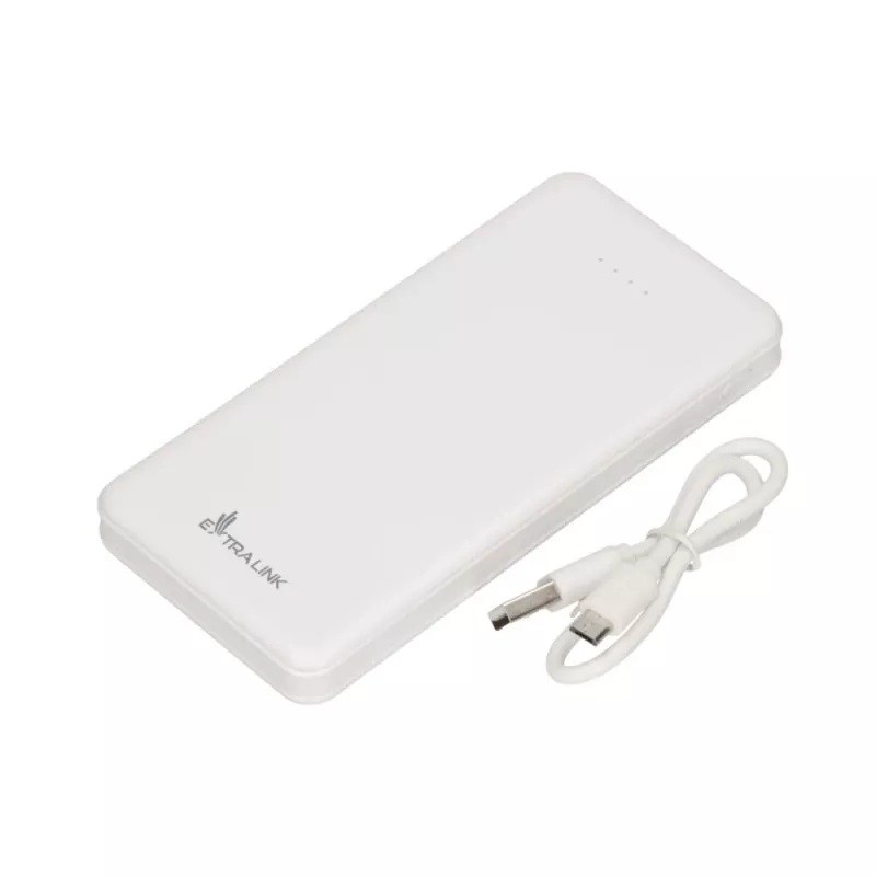 Powerbanka Extralink EPB-078W 10000 mAh biela, USB-C, 10 W výstup, nabíja až 2 zariadenia