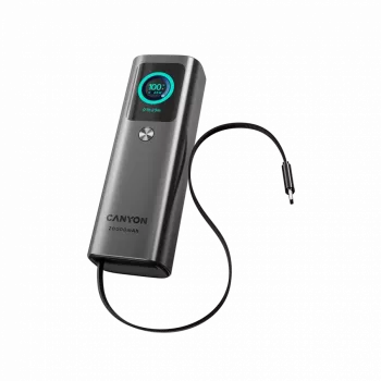 CANYON powerbanka s integrovaným káblom OnPower 265 20000mAh 165W hliník tmavosivá