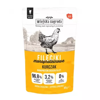 WIEJSKA ZAGRODA kuracie monoprotein filety - mokré krmivo pre mačky - 85 g