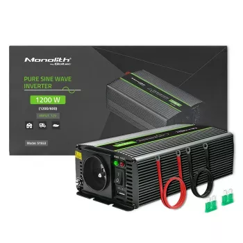Automobilový menič Qoltec Monolith 1200 W čierna 12 V