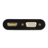 Videokábel adaptér GEMBIRD A-VGA-HDMI-02 0,15 m — HDMI + VGA (D-Sub) konektor samica na VGA (D-Sub) konektor samec, čierny