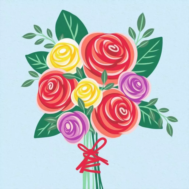 Ravensburger maľovacia sada CreArt – Rosenbouquet, sada maľovania podľa čísel (model 25520)