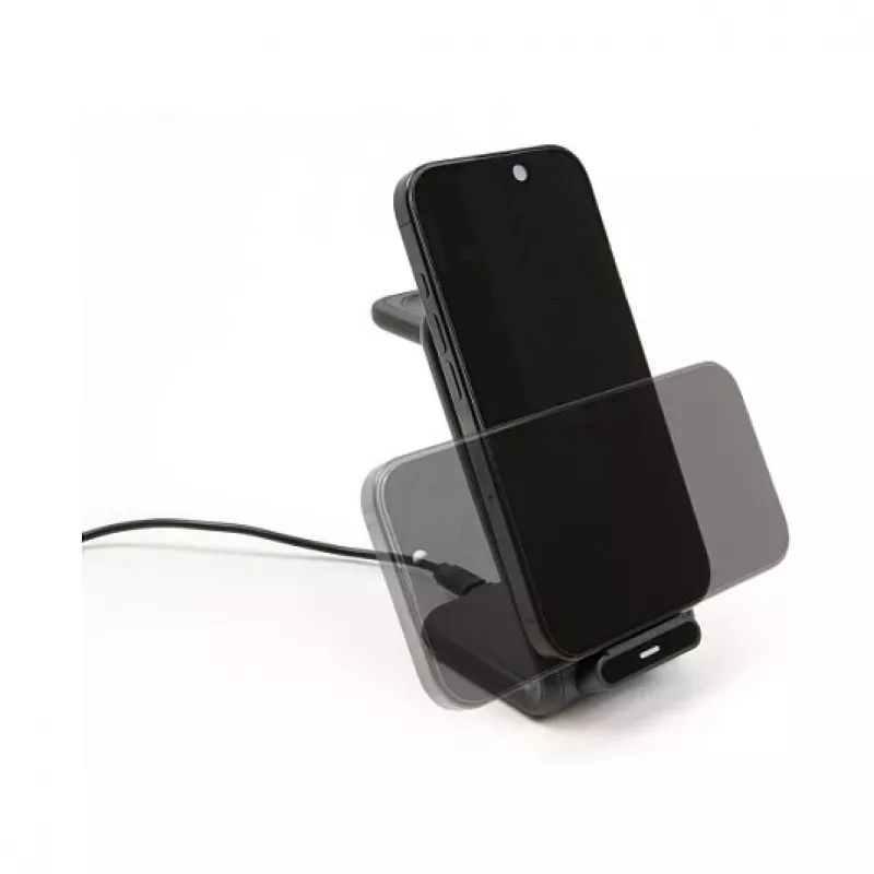 DELOCK 66941 bezdrôtová nabíjačka 3-in-1 pre smartfón smart hodinky slúchadlá USB Type-C 15 W interiérová čierna