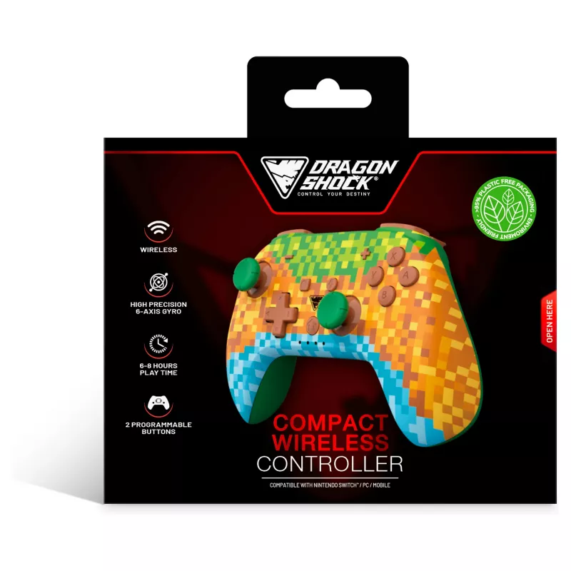 Dragonshock PopTop Compact - gamepad - Nintendo Switch - tlačidlo Späť - D-Pad - tlačidlo Home - tlačidlo Reset - bezdrôtový - Bluetooth - USB Type-C (D