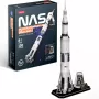 3D puzzle cubicfun model rakety Apollo Saturn — vzdelávacia stavebnica v mierke