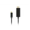 Lanberg CA-CMDP-10CU-0010-BK kábel USB-C na DisplayPort 1 m, 4K/60Hz, HDR, 21,6 Gb/s, pozlátené konektory, čierny