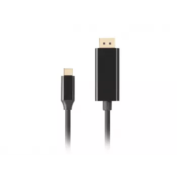 Videokábel adaptér LANBERG CA-CMDP-10CU-0010-BK USB Type-C na DisplayPort 1 m, DisplayPort 1.2, až do 3840×2160@60Hz, HDR