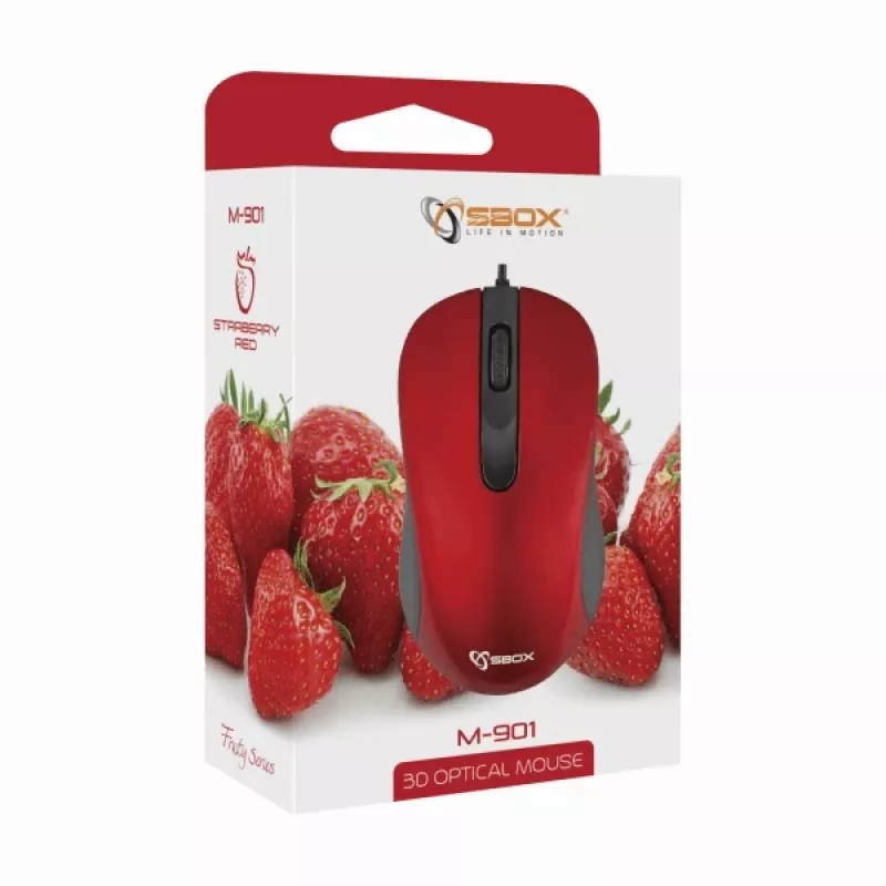 Sbox M-901 optická myš červená