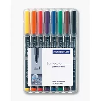 Permanentný marker Staedtler 318 WP8 čierna modrá hnedá zelená oranžová červená fialová žltá 8 ks