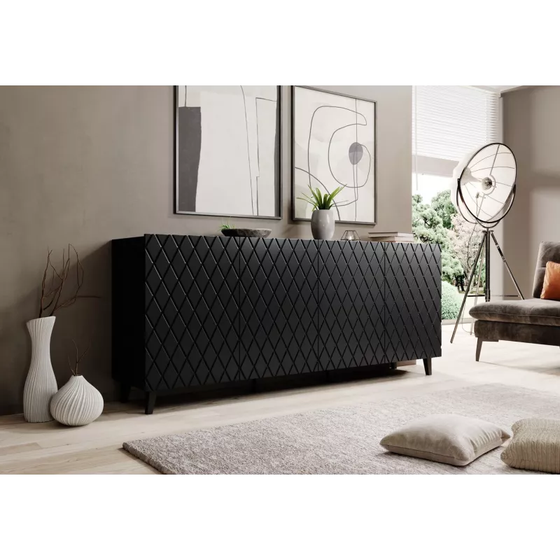 ASTI komoda 200x42x82 čierna matná
