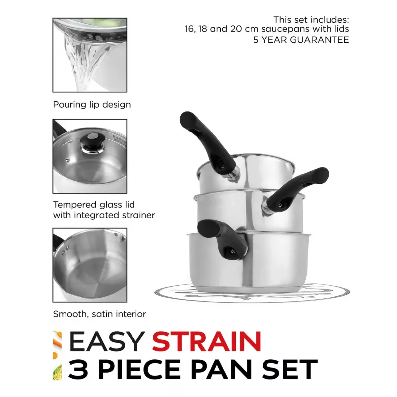 Russell Hobbs RH00542EU7 Easy Strain 3-dielna súprava hrncov