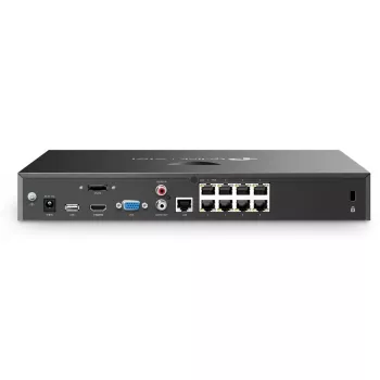 Sieťový videorekordér TP-Link VIGI NVR2008H-8MP-2TB — 8-kanálový, 4K (3840×2160), 2 TB SATA HDD, 9× RJ-45, čierny
