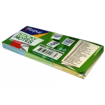 Samolepiace lístočky FORPUS FO42073, 40×50 mm, 3 pastelové farby, blok