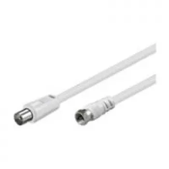 Wentronic Goobay SAT/anténny prepojovací kábel, biely, 1,5 m – konektor F samec konektor IEC/koax samec (11726)